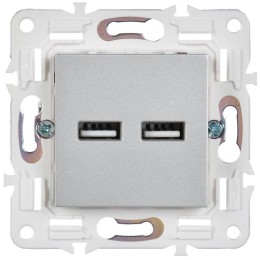 Розетка USB A+A 3.1А SKANDY SK-R15S серебр. IEK SK-U21-D31-K23