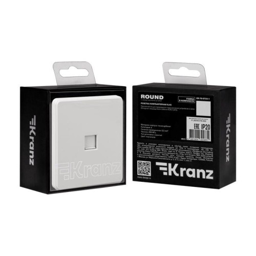 Розетка компьютерная СП ROUND MIELE RJ45 кат.6 перламутр Kranz KR-78-0724-1