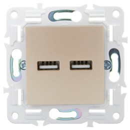 Розетка USB A+A 3.1А SKANDY SK-R15Sa песочн. IEK SK-U21-D31-K98