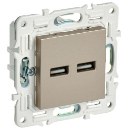 Розетка USB A+A 3.1А SKANDY SK-R15Sh шампань IEK SK-U21-D31-K37