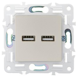 Розетка USB A+A 3.1А SKANDY SK-R15Sh шампань IEK SK-U21-D31-K37