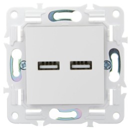 Розетка USB A+A 3.1А SKANDY SK-R15W арктич. бел. IEK SK-U21-D31-K01
