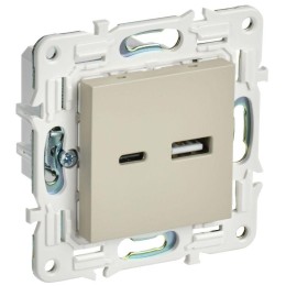 Розетка USB A+C 18Вт SKANDY SK-R13B беж. IEK SK-U22-018-K10