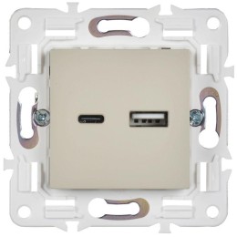 Розетка USB A+C 18Вт SKANDY SK-R13B беж. IEK SK-U22-018-K10