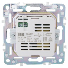 Розетка USB A+C 18Вт SKANDY SK-R13G мятный IEK SK-U22-018-K06