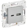 Розетка USB A+C 18Вт SKANDY SK-R13S серебр. IEK SK-U22-018-K23