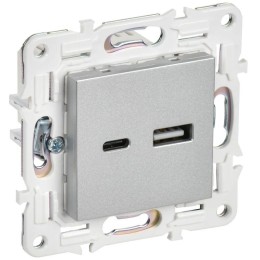 Розетка USB A+C 18Вт SKANDY SK-R13S серебр. IEK SK-U22-018-K23