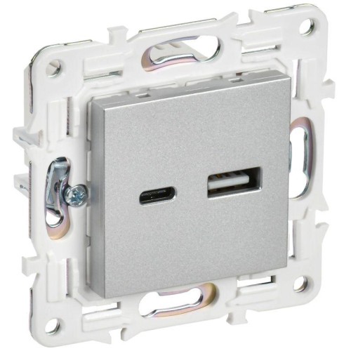 Розетка USB A+C 18Вт SKANDY SK-R13S серебр. IEK SK-U22-018-K23