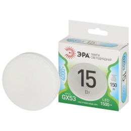 Лампа светодиодная GREEN LINE GX-15W-840-GX53 GL 15Вт таблетка 4000К яркий свет бел. GX53 Эра Б00670