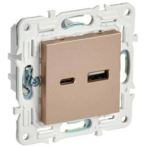 Розетка USB A+C 18Вт SKANDY SK-R13Sa песочн. IEK SK-U22-018-K98