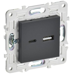 Розетка USB A+C 18Вт SKANDY SK-R13T титан IEK SK-U22-018-K48