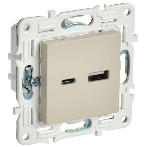Розетка USB A+C 3.1А SKANDY SK-R14B беж. IEK SK-U22-D31-K10