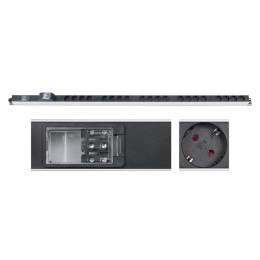 Блок розеток 20-м PDU-16-20S-B-T 16А вертикал. для 19дюйм шкафов Schuko автомат защиты клеммная коло
