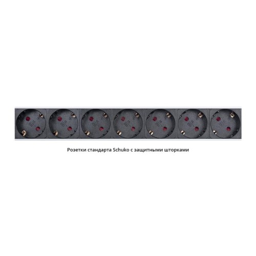 Блок розеток 20-м PDU-16-20S-B-T 16А вертикал. для 19дюйм шкафов Schuko автомат защиты клеммная коло