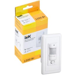 Детектор движения ДД 028 1200Вт угол обз. 140град. дальн. 9м IP20 бел. IEK LDD12-028-1200-001