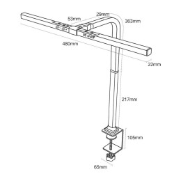 Светильник Гефест для работы с мониторами Д LED 10Вт с регулированием уровня яркости и температуры с