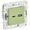 Розетка USB A+C 3.1А SKANDY SK-R14G мятный IEK SK-U22-D31-K06