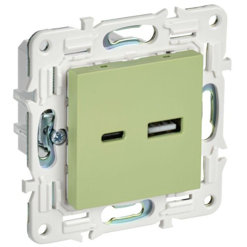 Розетка USB A+C 3.1А SKANDY SK-R14G мятный IEK SK-U22-D31-K06