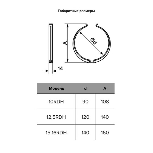 Держатель RDH D150/160 пластик ERA 15.16RDH
