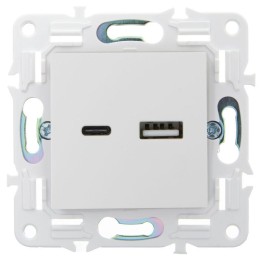 Розетка USB A+C 3.1А SKANDY SK-R14W арктич. бел. IEK SK-U22-D31-K01