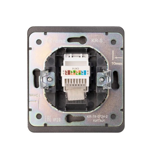 Розетка компьютерная СП ROUND MIELE RJ45 кат.6 титан Kranz KR-78-0724-2