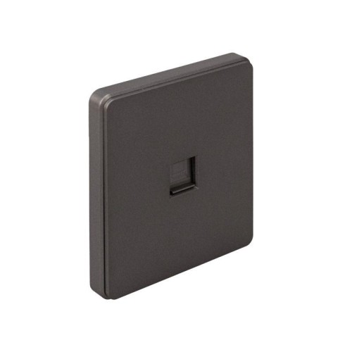 Розетка компьютерная СП ROUND MIELE RJ45 кат.6 титан Kranz KR-78-0724-2
