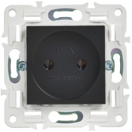 Розетка SKANDY 10А без заземл. без защ. шторок SK-R02Bl черн. IEK SK-R10-10-K02