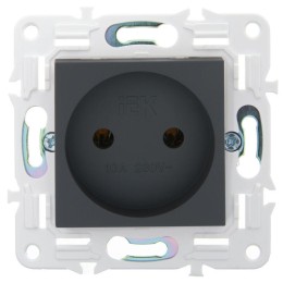 Розетка SKANDY 10А без заземл. без защ. шторок SK-R02G графит IEK SK-R10-10-K53