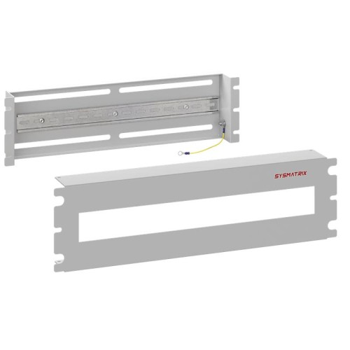 Корпус-панель с DIN-рейкой 19дюйм 3U 22 места (RAL 7035) сер. SYSMATRIX DP 0003.700