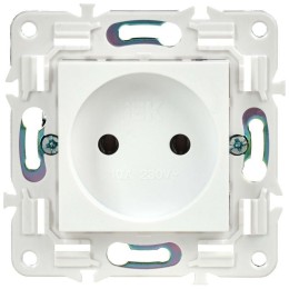 Розетка SKANDY 10А без заземл. без защ. шторок SK-R02W арктич. бел. IEK SK-R10-10-K01
