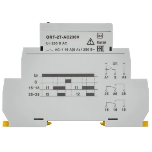 Реле времени ORT 2 контакта 230В AC с независим. уставками IEK ORT-2T-AC230V