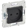 Розетка SKANDY 10А без заземл. защ. шторки SK-R01Bl черн. IEK SK-R13-10-K02