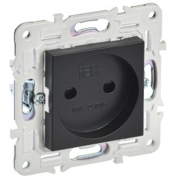 Розетка SKANDY 10А без заземл. защ. шторки SK-R01Bl черн. IEK SK-R13-10-K02