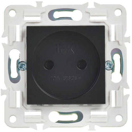 Розетка SKANDY 10А без заземл. защ. шторки SK-R01Bl черн. IEK SK-R13-10-K02