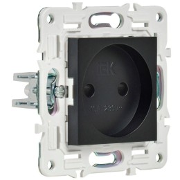 Розетка SKANDY 10А без заземл. защ. шторки SK-R01Bl черн. IEK SK-R13-10-K02