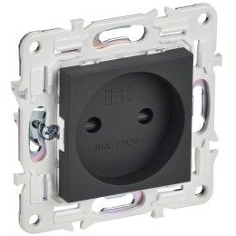 Розетка SKANDY 10А без заземл. защ. шторки SK-R01G графит IEK SK-R13-10-K53