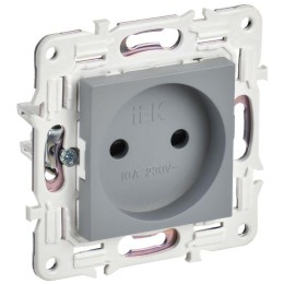 Розетка SKANDY 10А без заземл. защ. шторки SK-R01Gr сер. IEK SK-R13-10-K03