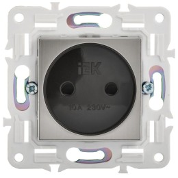 Розетка SKANDY 10А без заземл. защ. шторки SK-R01N никель IEK SK-R13-10-K50