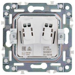 Розетка SKANDY 10А без заземл. защ. шторки SK-R01N никель IEK SK-R13-10-K50