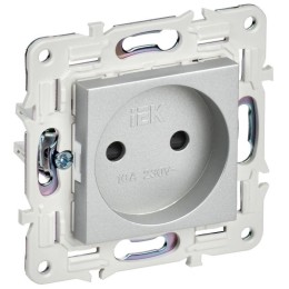 Розетка SKANDY 10А без заземл. защ. шторки SK-R01S серебр. IEK SK-R13-10-K23