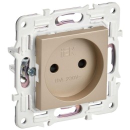 Розетка SKANDY 10А без заземл. защ. шторки SK-R01Sa песочн. IEK SK-R13-10-K98