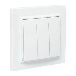 Выключатель 3-кл. СП Минск 10А IP20 бел. Basic EKF ERV10-024-10