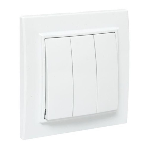 Выключатель 3-кл. СП Минск 10А IP20 бел. Basic EKF ERV10-024-10