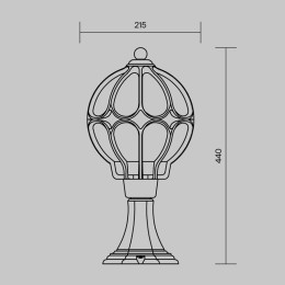 Светильник Via 1х60Вт E27 IP44 ландшафтный Maytoni O024FL-01G
