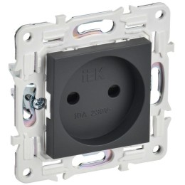 Розетка SKANDY 10А без заземл. защ. шторки SK-R01T титан IEK SK-R13-10-K48