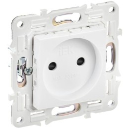 Розетка SKANDY 10А без заземл. защ. шторки SK-R01W арктич. бел. IEK SK-R13-10-K01