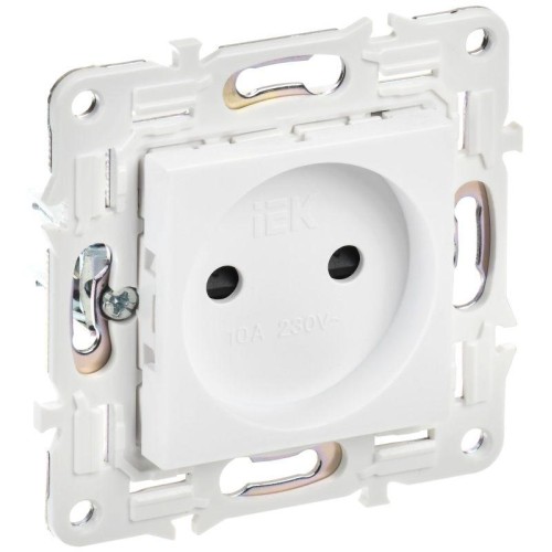 Розетка SKANDY 10А без заземл. защ. шторки SK-R01W арктич. бел. IEK SK-R13-10-K01