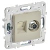 Розетка двойная TV+RJ45 кат.5E SKANDY SK-A14B беж. IEK SK-AK20-1-K10