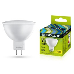 Лампа светодиодная LED-JCDR-9W-GU5.3-3K 9Вт JCDR рефлектор 3000К тепл. бел. GU5.3 180-240В Ergolux 1