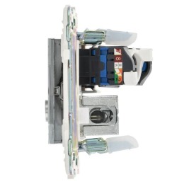 Розетка двойная TV+RJ45 кат.5E SKANDY SK-A14N никель IEK SK-AK20-1-K50